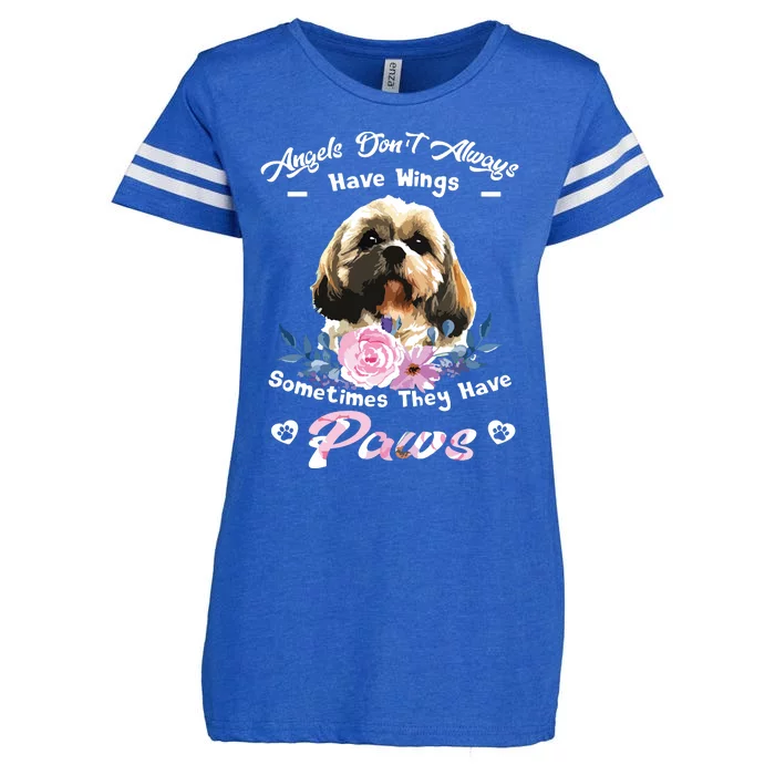 Angels Dont Always Have Wings Shih Tzu Enza Ladies Jersey Football T-Shirt