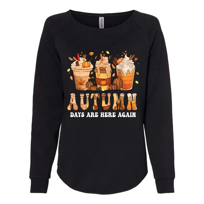 Autumn Days Are Here Again Funny Autumn Fall Womens California Wash Sweatshirt