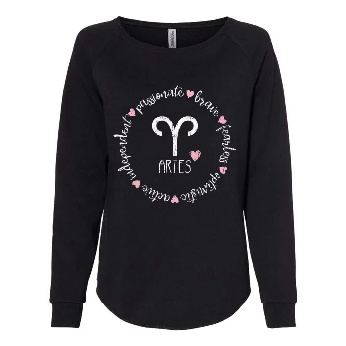 Aries Description Apparel Wo Funny Zodiac Sign Gift Womens California Wash Sweatshirt