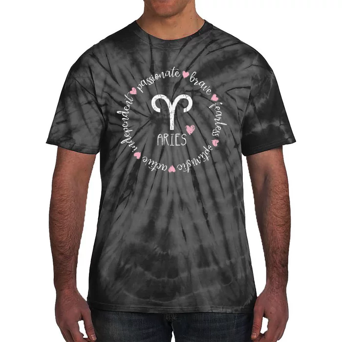 Aries Description Apparel Wo Funny Zodiac Sign Gift Tie-Dye T-Shirt