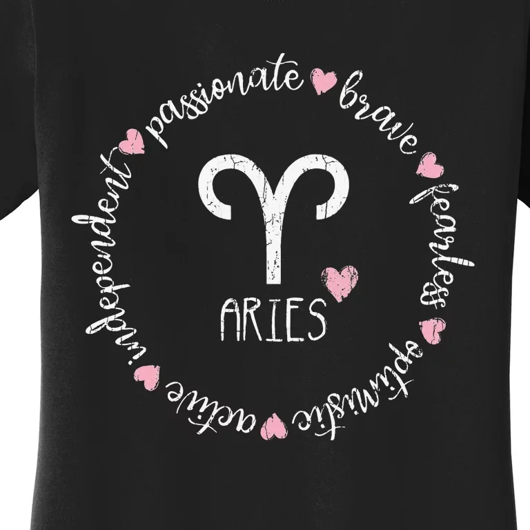 Aries Description Apparel Wo Funny Zodiac Sign Gift Women's T-Shirt