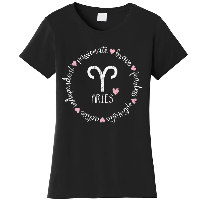 Aries Description Apparel Wo Funny Zodiac Sign Gift Women's T-Shirt