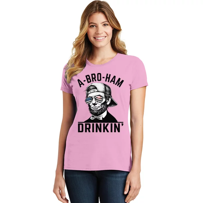 Abroham Drinkin American Funny Abe Lincoln Women's T-Shirt