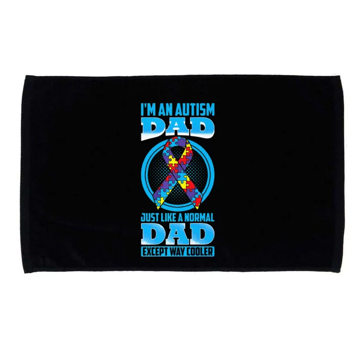 Autism Dad Autism Ribbon Puzzle Daddy Gift Microfiber Hand Towel