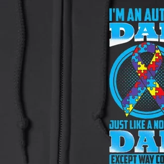 Autism Dad Autism Ribbon Puzzle Daddy Gift Full Zip Hoodie