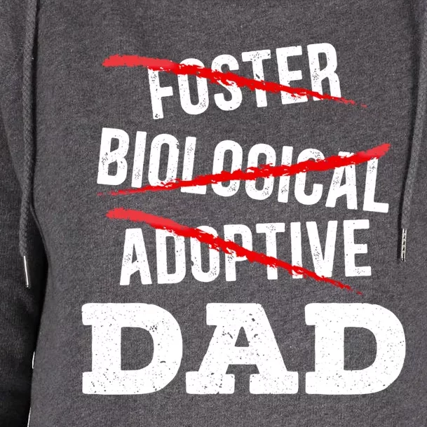 Adoptive Dad Adoption Announcet Foster Father Gotcha Day Meaningful Gift Womens Funnel Neck Pullover Hood