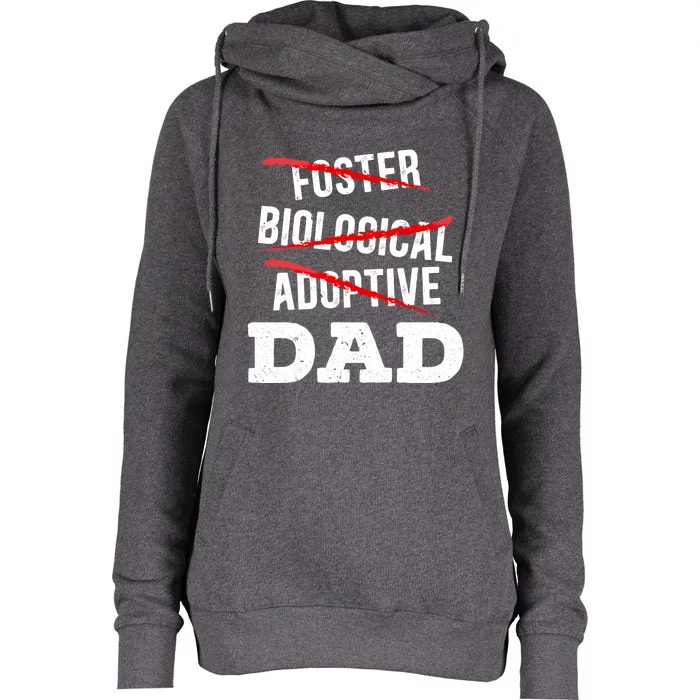 Adoptive Dad Adoption Announcet Foster Father Gotcha Day Meaningful Gift Womens Funnel Neck Pullover Hood