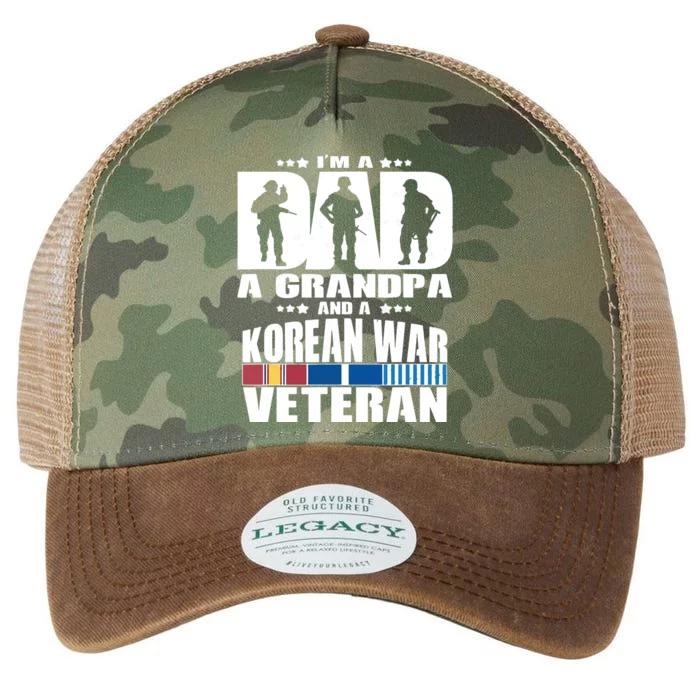 A Dad A Grandpa And A Korean War Veteran Grandparent Gift Legacy Tie Dye Trucker Hat