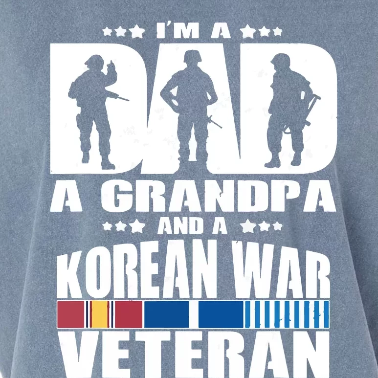 A Dad A Grandpa And A Korean War Veteran Grandparent Gift Garment-Dyed Women's Muscle Tee