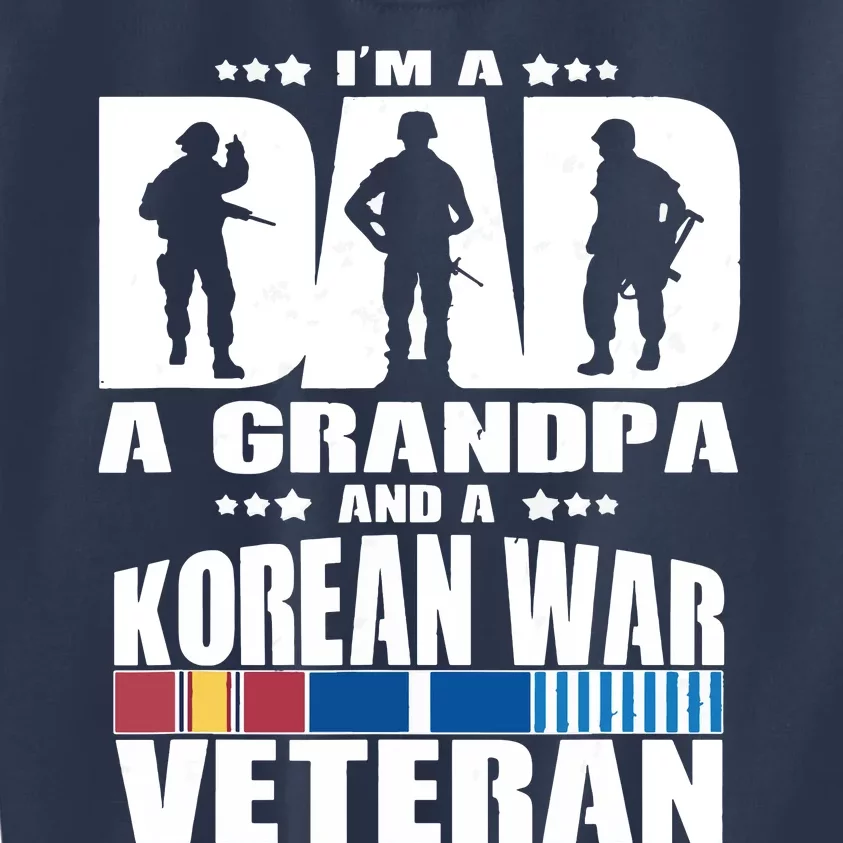 A Dad A Grandpa And A Korean War Veteran Grandparent Gift Kids Sweatshirt