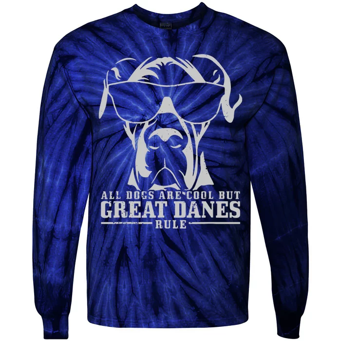 All Dogs Are Cool Great Danes Tie-Dye Long Sleeve Shirt