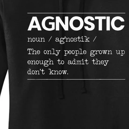 Agnostic Definition AntiReligion Agnosticism Atheist Women's Pullover Hoodie