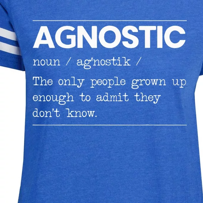 Agnostic Definition AntiReligion Agnosticism Atheist Enza Ladies Jersey Football T-Shirt