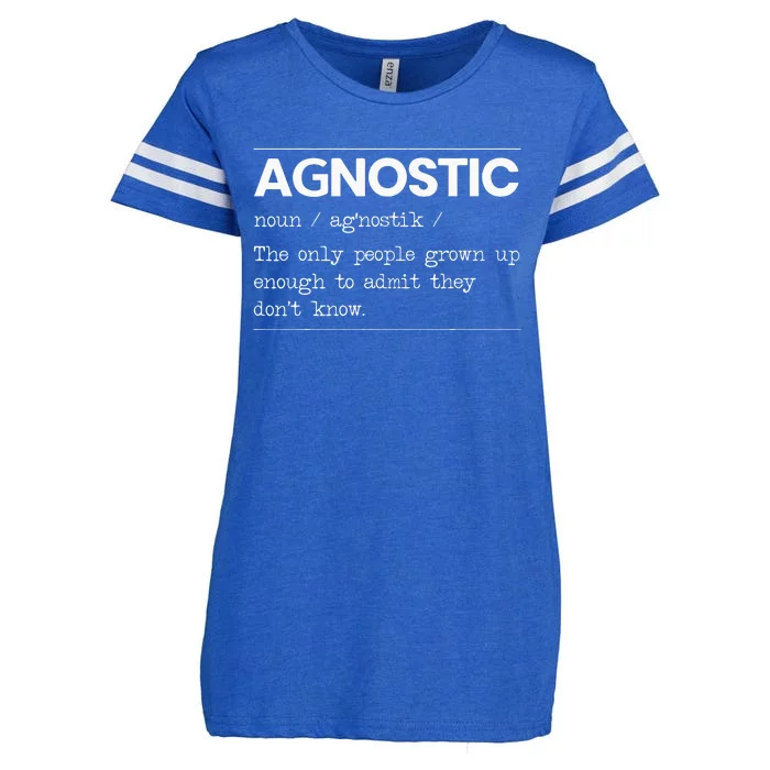 Agnostic Definition AntiReligion Agnosticism Atheist Enza Ladies Jersey Football T-Shirt