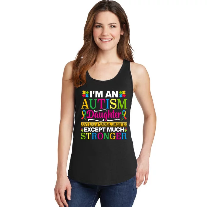 Autism Daughter Autism Awareness Motivational Autistic Daughter Positive Slogans Ladies Essential Tank