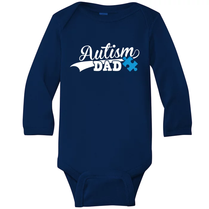 Autism Dad Awareness Support Gift Puzzle Gift Baby Long Sleeve Bodysuit