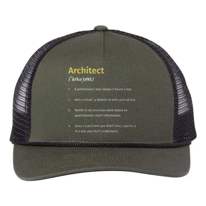 Architect Definition Architectures Funny Architect Students Retro Rope Trucker Hat Cap