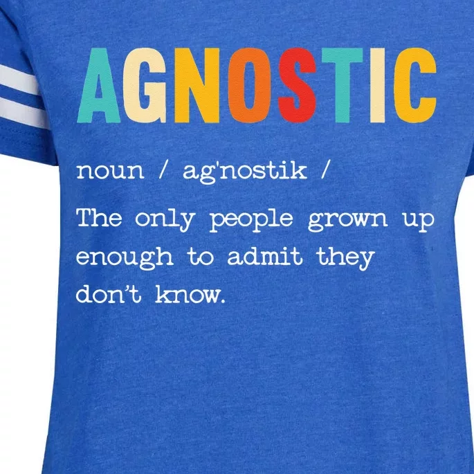 Agnostic Definition AntiReligion Agnosticism Atheist Enza Ladies Jersey Football T-Shirt