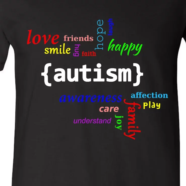 Autism Design Autism Awareness Design V-Neck T-Shirt