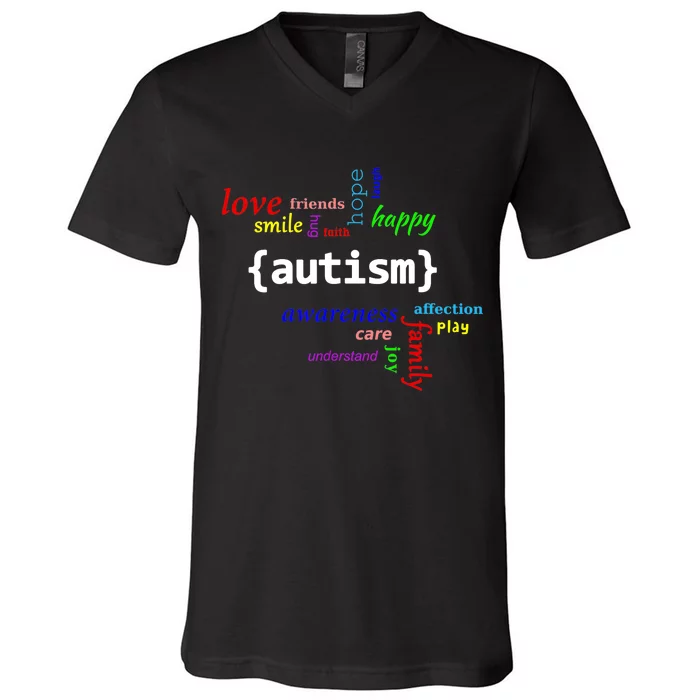 Autism Design Autism Awareness Design V-Neck T-Shirt