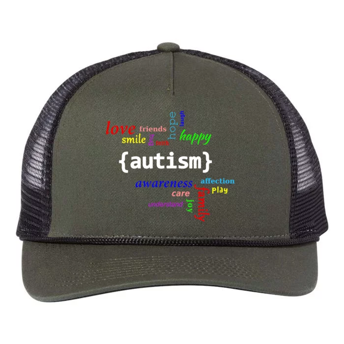 Autism Design Autism Awareness Design Retro Rope Trucker Hat Cap