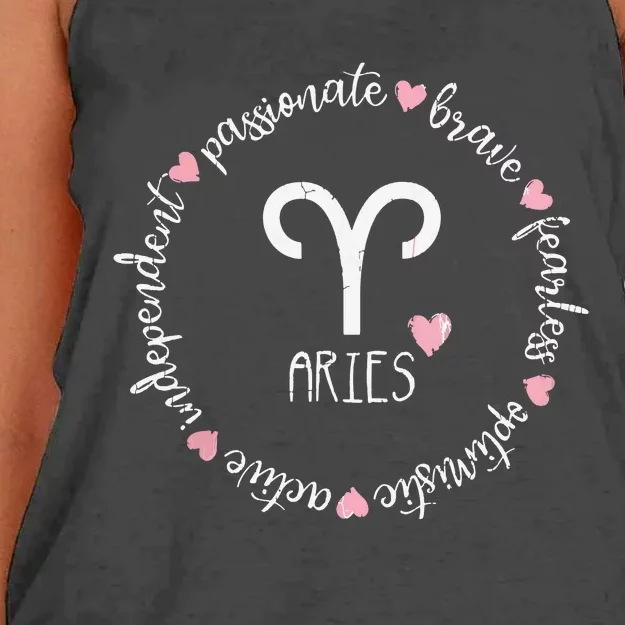 Aries Description Apparel Men Women Funny Zodiac Sign Gift Women's Knotted Racerback Tank