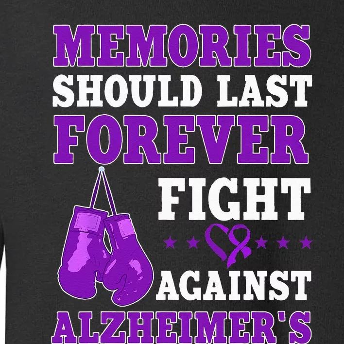 Alzheimers Disease AD Purple Awareness Boxing Gloves Ribbon Toddler Sweatshirt