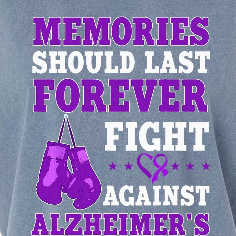 Alzheimers Disease AD Purple Awareness Boxing Gloves Ribbon Garment-Dyed Women's Muscle Tee