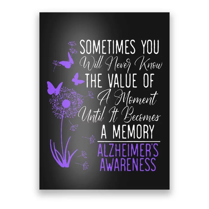 Alzheimers Disease Awareness Dementia I Wear Purple Poster