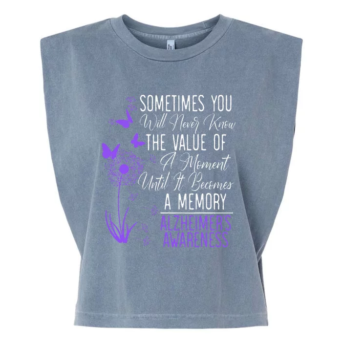 Alzheimers Disease Awareness Dementia I Wear Purple Garment-Dyed Women's Muscle Tee