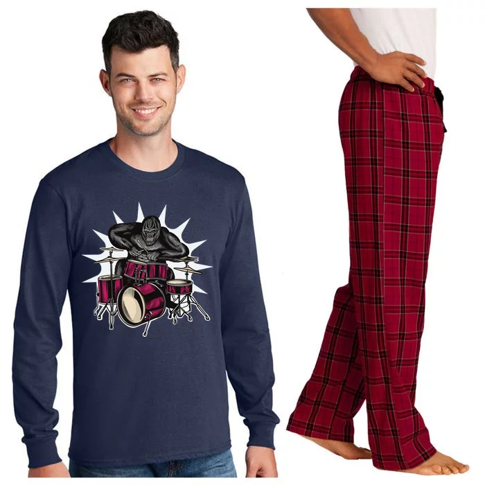 Ape Drummer Long Sleeve Pajama Set