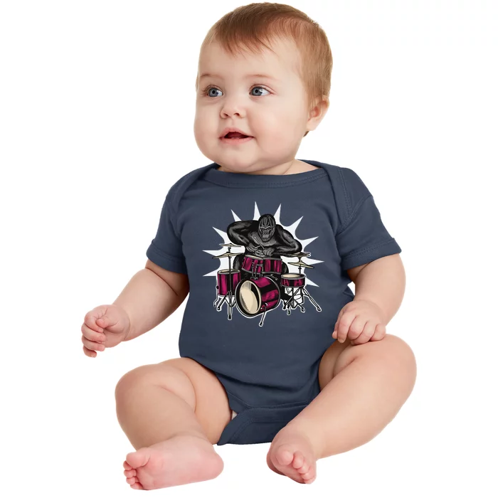 Ape Drummer Baby Bodysuit