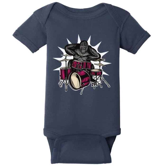 Ape Drummer Baby Bodysuit