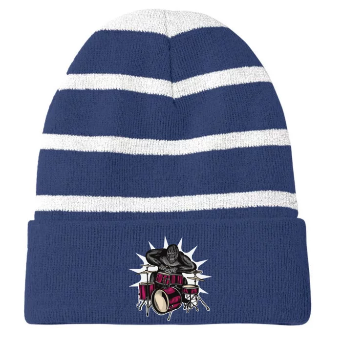 Ape Drummer Striped Beanie with Solid Band