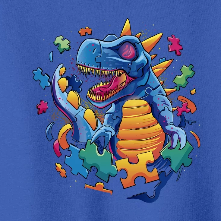 Autism Dinosaur And Puzzle Pieces Toddler T-Shirt