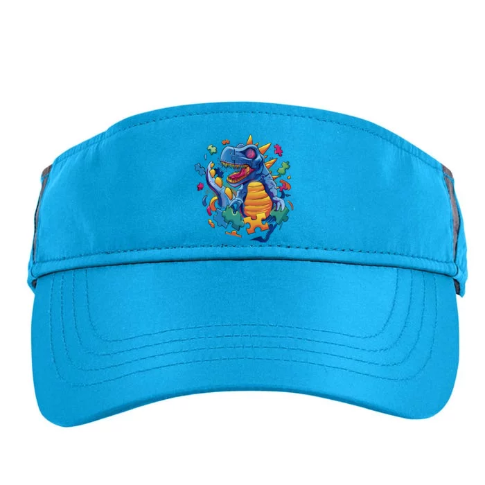 Autism Dinosaur And Puzzle Pieces Adult Drive Performance Visor