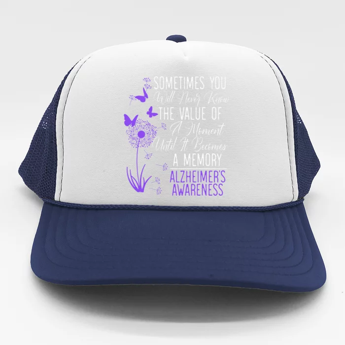 AlzheimerS Disease Awareness Dementia I Wear Purple Trucker Hat