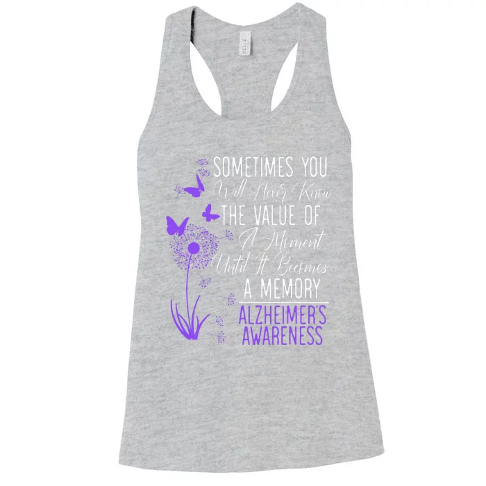 AlzheimerS Disease Awareness Dementia I Wear Purple Women's Racerback Tank