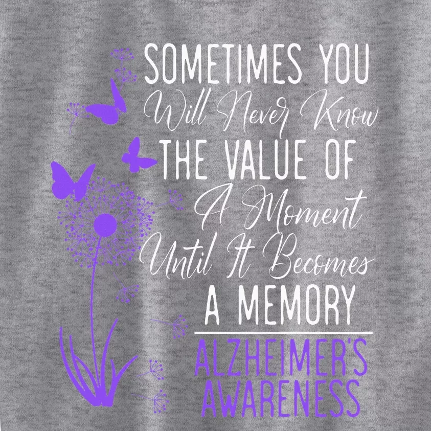 AlzheimerS Disease Awareness Dementia I Wear Purple Kids Sweatshirt