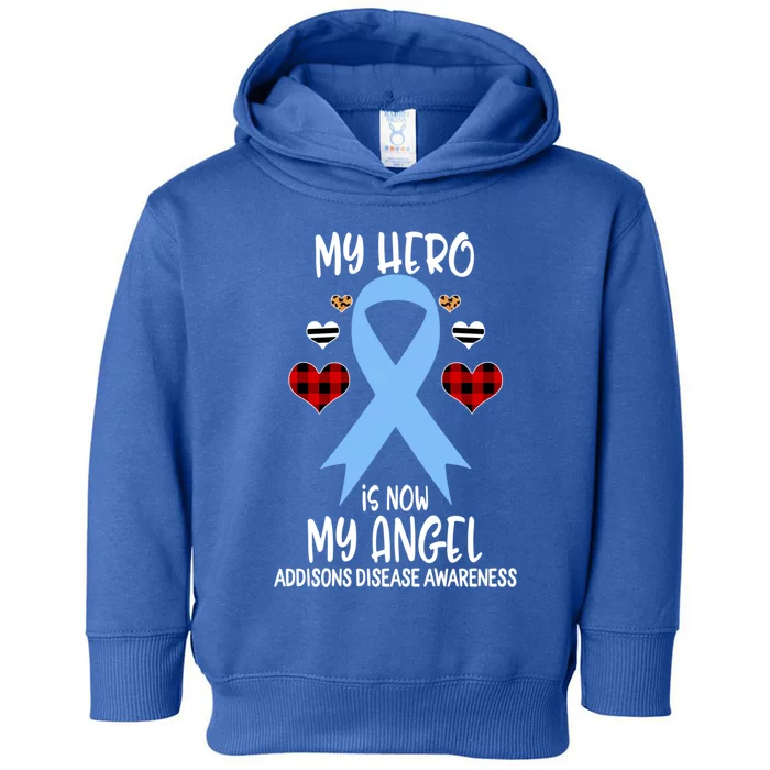 Addisons Disease Awareness Remembrance Hero Is Now My Angel Gift Toddler Hoodie