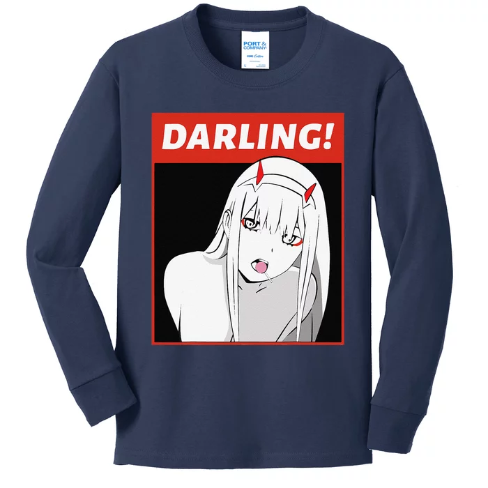 Anime Darling Arigato Senpai Hentai Kids Long Sleeve Shirt