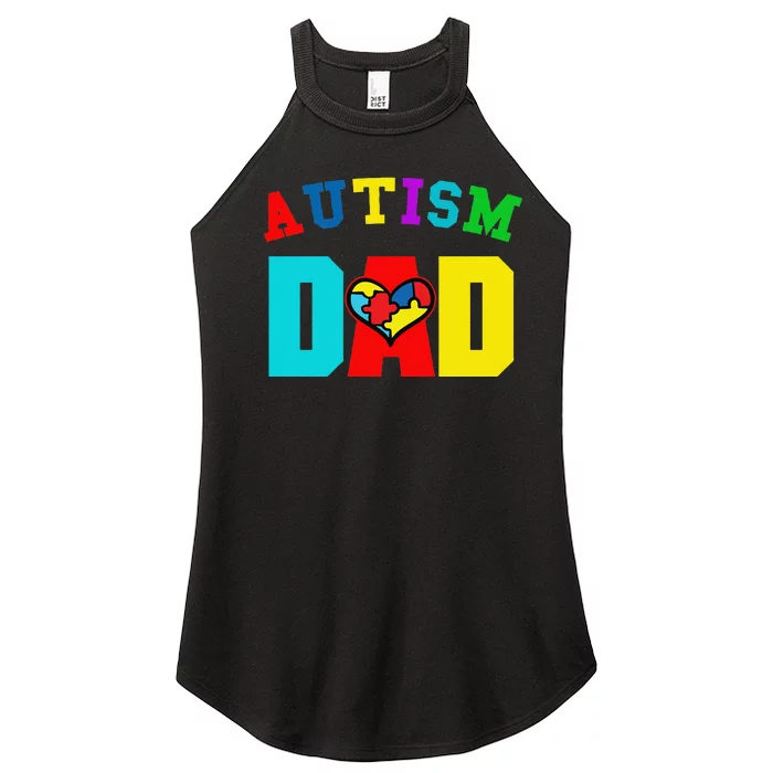 Autism Dad Apparel Dad Autism Awareness Women’s Perfect Tri Rocker Tank