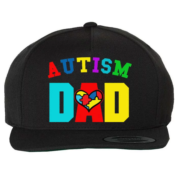 Autism Dad Apparel Dad Autism Awareness Wool Snapback Cap