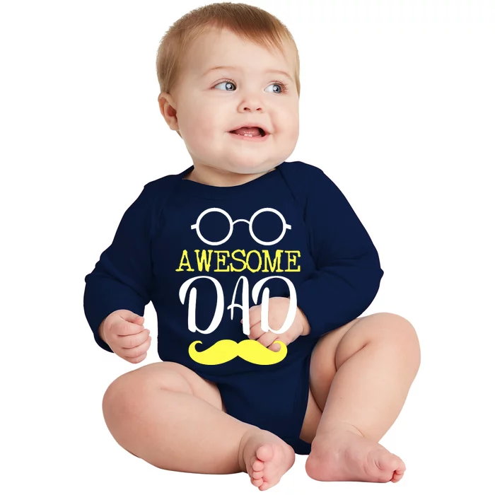 Awesome Dad Baby Long Sleeve Bodysuit