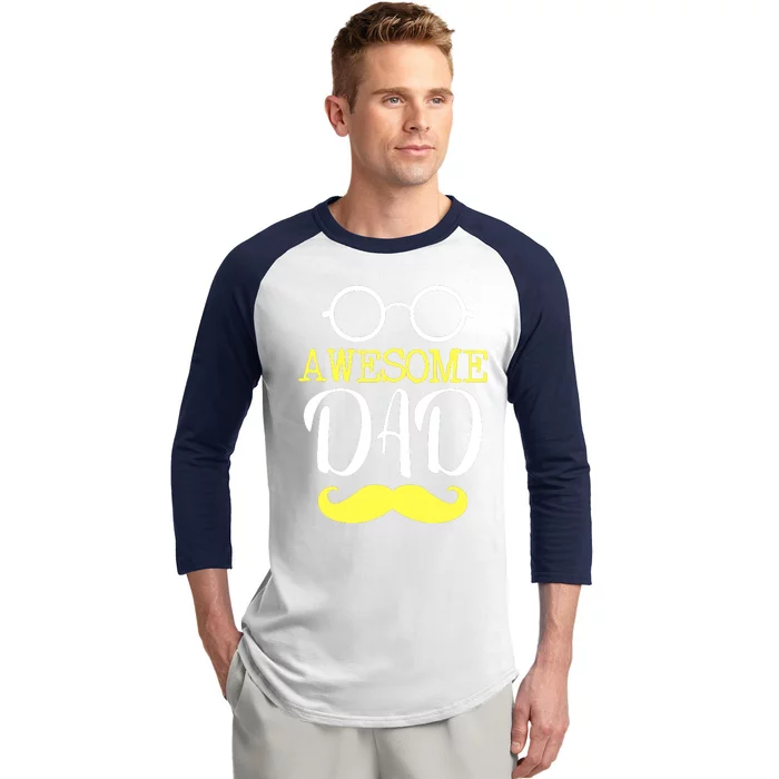 Awesome Dad Baseball Sleeve Shirt