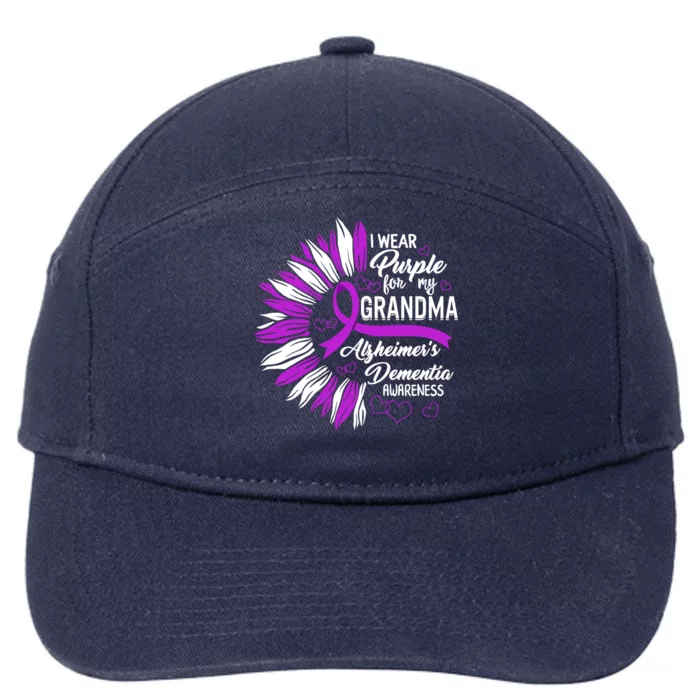 Alzheimer's Detia Awareness I Wear Purple For My Grandma Meaningful Gift 7-Panel Snapback Hat