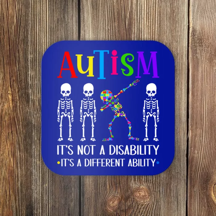 Autism Different Ability Autistic Dabbing Skeleton Great Gift Coaster