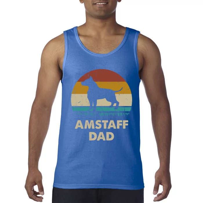 Amstaff Dad American Staffordshire Terrier Dog Lovers Gift Cute Gift Tank Top