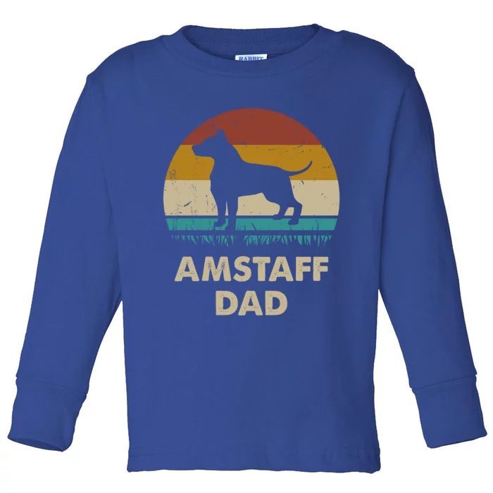 Amstaff Dad American Staffordshire Terrier Dog Lovers Gift Cute Gift Toddler Long Sleeve Shirt