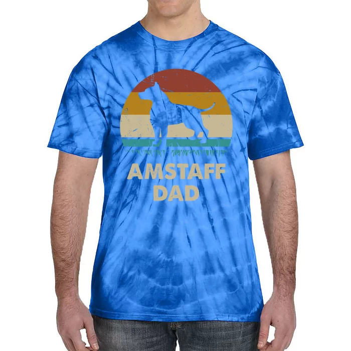 Amstaff Dad American Staffordshire Terrier Dog Lovers Gift Tie-Dye T-Shirt